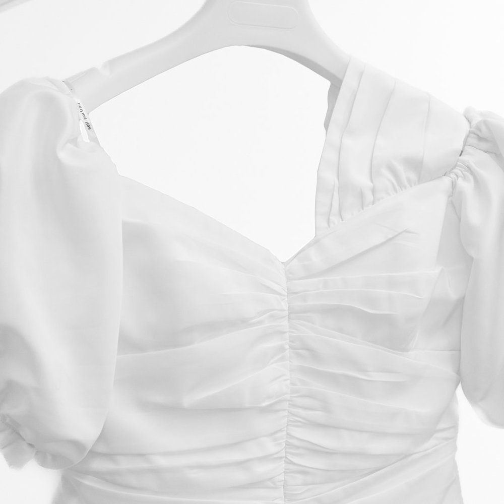 Self-Portrait Ruched Puff-Sleeve Bodice - Picture 4 of 11